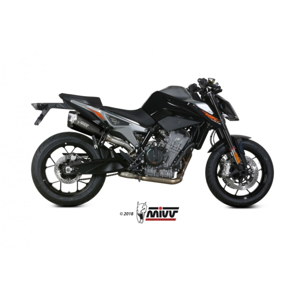 MIVV-SLIP-ON - DELTA RACE - Edelstahl Schwarz für KTM - 890 DUKE BJ. 2020 > 2024 - KT.020.LDRB