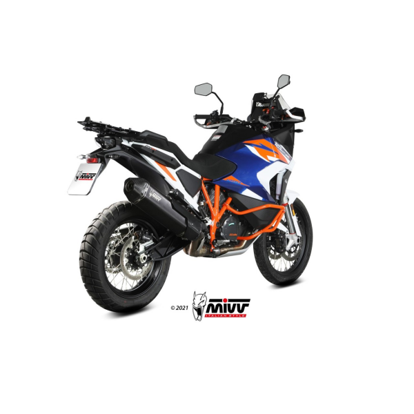 MIVV-SLIP-ON - SPEED EDGE - Edelstahl Schwarz für KTM - 1290 SUPER ADVENTURE / R / S / T BJ. 2021 > 2024 - KT.027.LRB