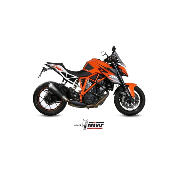 MIVV-SLIP-ON - DELTA RACE - Edelstahl Schwarz für KTM - 1290 SUPERDUKE BJ. 2014 > 2019 - KT.014.LDRB