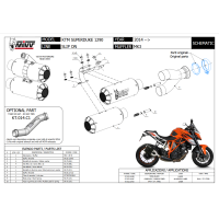 MIVV-2 SLIP-ON - MK3 - Edelstahl Schwarz für KTM - 1290 SUPERDUKE BJ. 2014 > 2019 - KT.022.LM3B