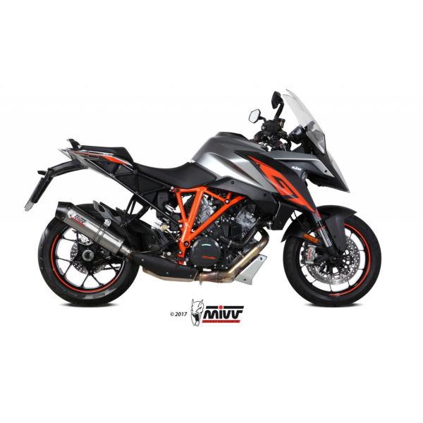 MIVV-SLIP-ON - OVAL - Titan mit Carbon Endkappe für KTM - 1290 SUPERDUKE GT BJ. 2016 > 2024 - KT.018.L4C