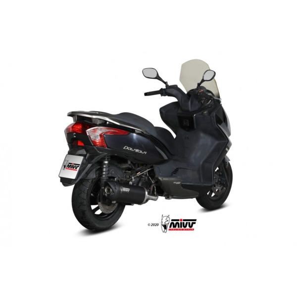 MIVV-Komplettanlage 1x1 - MOVER - Edelstahl Schwarz für KYMCO - DOWNTOWN 125 BJ. 2009 > 2016 - MV.KY.0002.LV