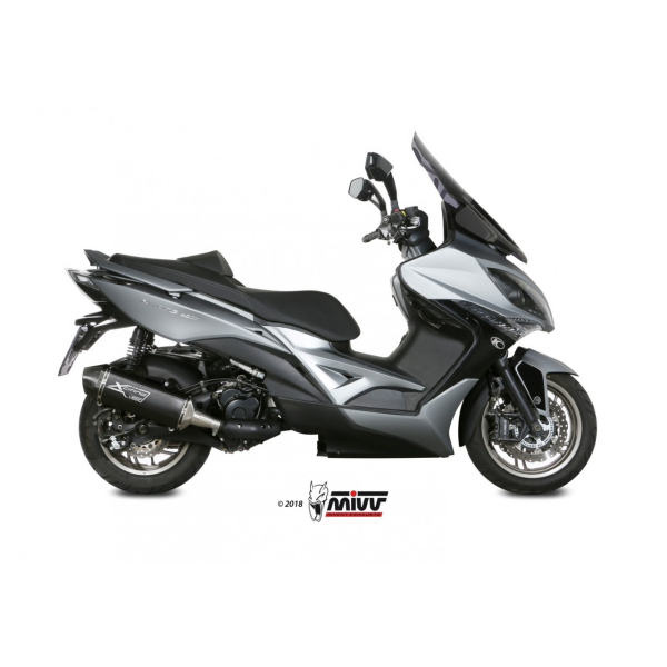 MIVV-SLIP-ON - SPEED EDGE - Edelstahl Schwarz für KYMCO - XCITING 400i BJ. 2013 > 2018 - O.010.LRB