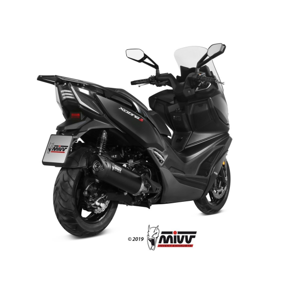 MIVV-SLIP-ON - MOVER - Edelstahl Schwarz für KYMCO - XCITING 400i S BJ. 2019 > 2020 - MV.KY.0001.LV