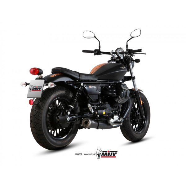 MIVV-2 SLIP-ON - GHIBLI - Edelstahl Schwarz für MOTO GUZZI - V9 BOBBER / ROAMER BJ. 2016 > 2020 - M.011.SGB