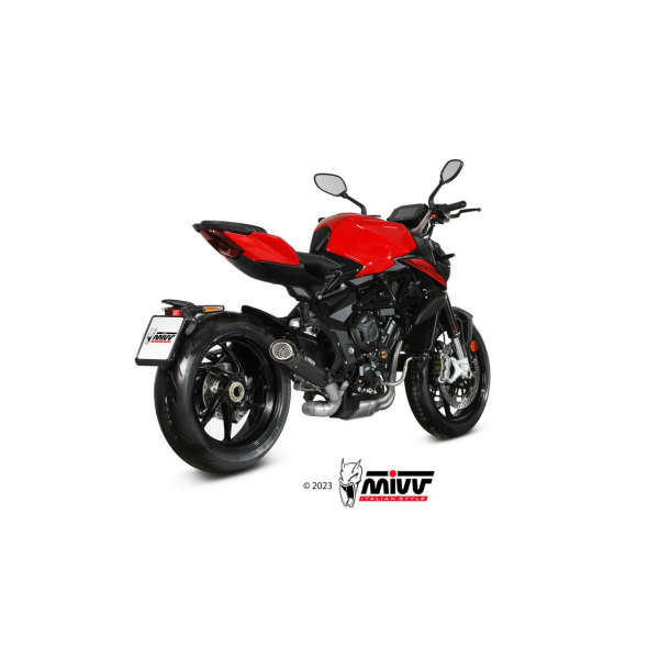 MIVV Auspuff - SLIP-ON - X-M5 - Edelstahl-Schwarz für MV AGUSTA BRUTALE 800 / RR - V.004.SC5B