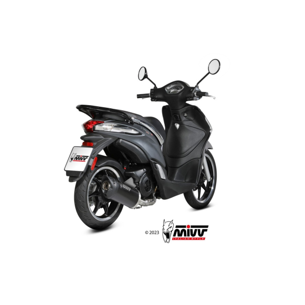 MIVV-Komplettanlage 1x1 - MOVER - Edelstahl Schwarz für PIAGGIO - LIBERTY 125 BJ. 2019 > 2024 - MV.PG.0009.LV