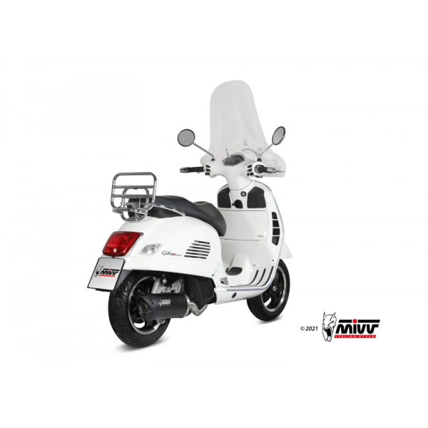 MIVV-Komplettanlage 1x1 - MOVER - Edelstahl Schwarz für PIAGGIO - VESPA GTS 125 i.e. BJ. 2017 > 2018 - MV.PG.0004.LV