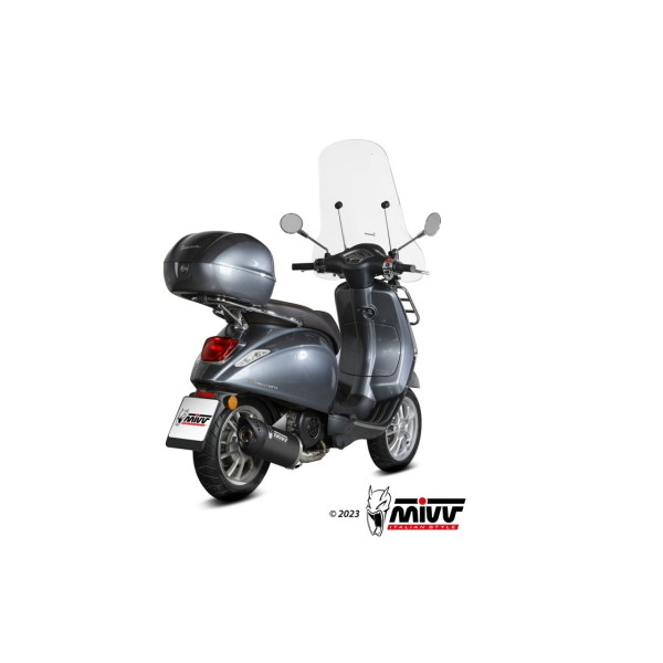 MIVV-Komplettanlage 1x1 - MOVER - Edelstahl Schwarz für PIAGGIO - VESPA PRIMAVERA 125 BJ. 2021 > 2024 - MV.PG.0007.LV