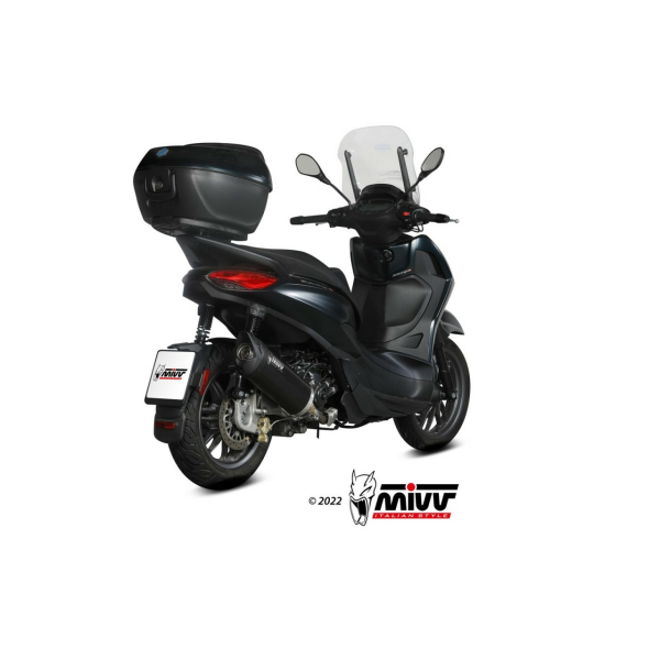 MIVV Auspuff - SLIP-ON - MOVER - Edelstahl-Schwarz für PIAGGIO BEVERLY 300 HPE - MV.PG.0006.LV