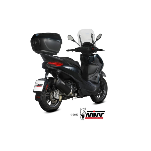 MIVV-SLIP-ON - MOVER - Edelstahl Schwarz für PIAGGIO - BEVERLY 300 HPE BJ. 2021 > 2024 - MV.PG.0006.LV