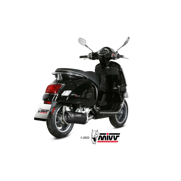 MIVV Auspuff - SLIP-ON - MOVER - Edelstahl-Schwarz für PIAGGIO VESPA GTS 300 - MV.PG.0008.LV