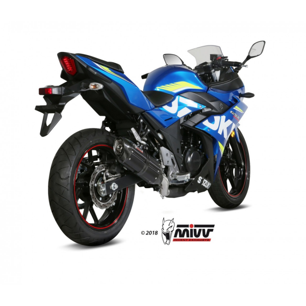 MIVV-SLIP-ON - SUONO - Edelstahl Schwarz für SUZUKI - GSX 250 R BJ. 2017 > 2020 - S.054.L9