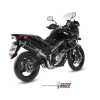 MIVV-Komplettanlage 2x1 - SPEED EDGE - Edelstahl Schwarz für SUZUKI - V-STROM 650 BJ. 2012 > 2016 - S.038.LRB