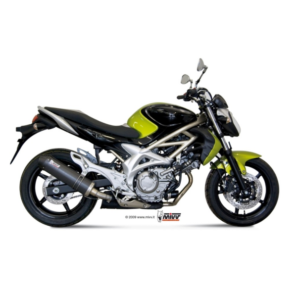 MIVV-SLIP-ON - OVAL - Carbon mit Carbon Endkappe für SUZUKI - GLADIUS BJ. 2009 > 2015 - S.035.L3C