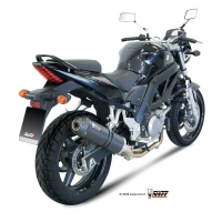 MIVV-SLIP-ON - OVAL - Carbon mit Carbon Endkappe für SUZUKI - SV 650 BJ. 2004 > 2004 - S.015.L3C