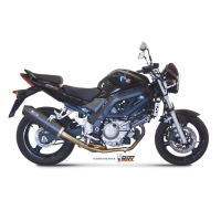 MIVV-SLIP-ON - OVAL - Carbon mit Carbon Endkappe für SUZUKI - SV 650 BJ. 2004 > 2004 - S.015.L3C