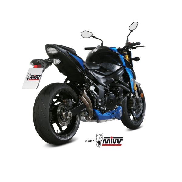 MIVV-SLIP-ON - DOUBLE GUN - Edelstahl für SUZUKI - GSX-S 750 BJ. 2017 > 2020 - S.048.SDGX