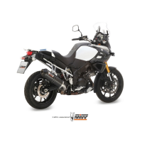 MIVV-SLIP-ON - OVAL - Carbon mit Carbon Endkappe für SUZUKI - V-STROM 1000 BJ. 2014 > 2020 - S.042.LEC