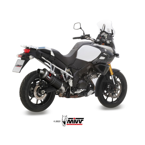 MIVV-SLIP-ON - DAKAR - Edelstahl Schwarz für SUZUKI - V-STROM 1000 BJ. 2014 > 2020 - S.042.LEKB