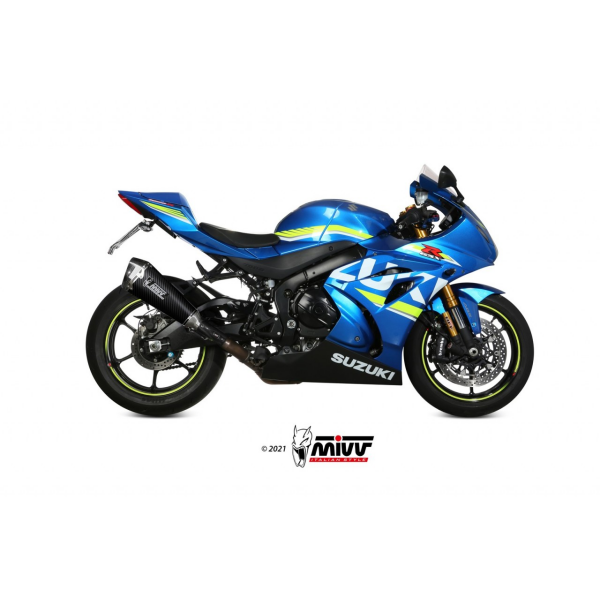 MIVV-SLIP-ON - DELTA RACE - Edelstahl Schwarz für SUZUKI - GSX-R 1000 BJ. 2017 > 2020 - S.050.LDRC