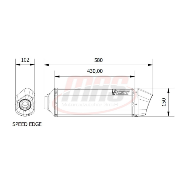 MIVV-2 SLIP-ON - SPEED EDGE - Edelstahl Schwarz für TRIUMPH - SPEED TRIPLE 1050 R / S / RS BJ. 2011 > 2015 - AT.012.LRB