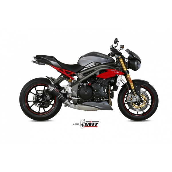 MIVV-SLIP-ON - GP - Edelstahl Schwarz für TRIUMPH - SPEED TRIPLE 1050 R / S / RS BJ. 2016 > 2017 - T.016.LXB