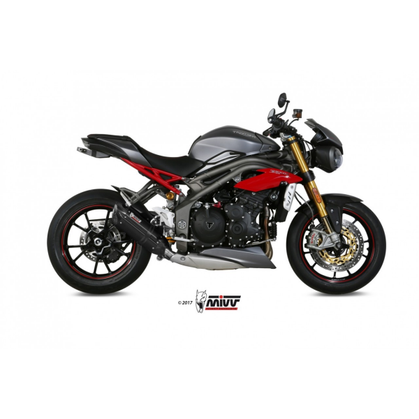 MIVV-SLIP-ON - SUONO - Edelstahl Schwarz für TRIUMPH - SPEED TRIPLE 1050 R / S / RS BJ. 2016 > 2017 - T.016.L9