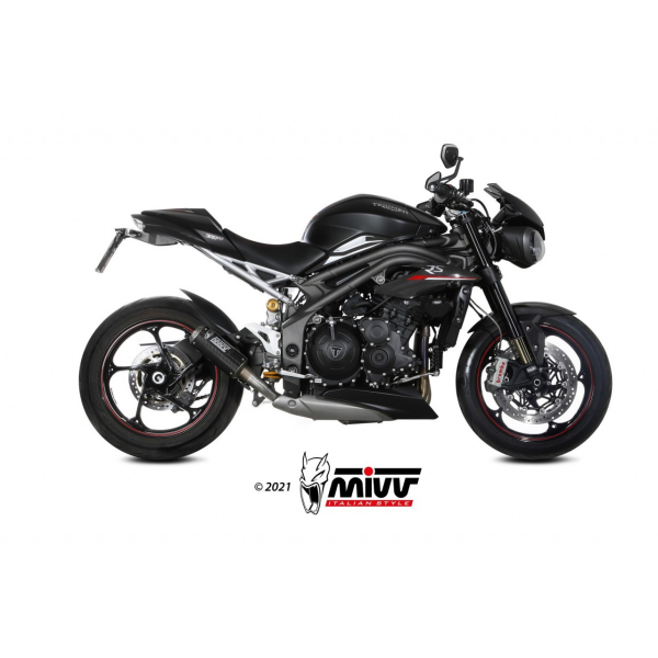 MIVV-SLIP-ON - MK3 - Carbon für TRIUMPH - SPEED TRIPLE 1050 R / S / RS BJ. 2018 > 2020 - T.021.SM3C