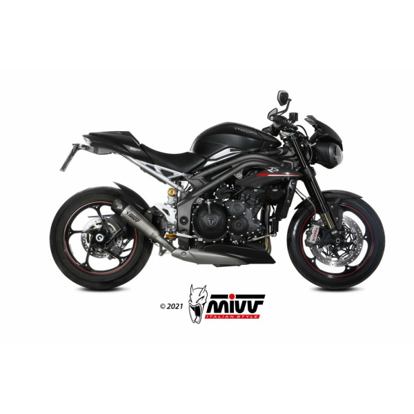 MIVV Auspuff - SLIP-ON - X-M5 - Titan für TRIUMPH SPEED TRIPLE 1050 R / S / RS - T.021.SC5T