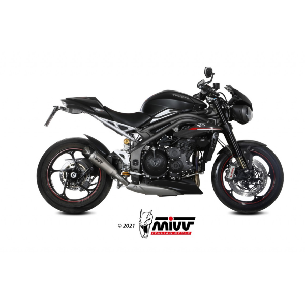 MIVV-SLIP-ON - X-M5 - Titan für TRIUMPH - SPEED TRIPLE 1050 R / S / RS BJ. 2018 > 2020 - T.021.SC5T