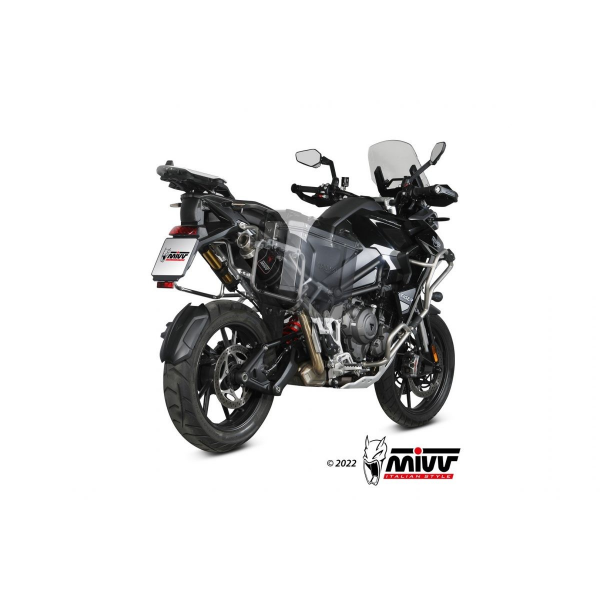 MIVV-SLIP-ON - DAKAR - Edelstahl Schwarz für TRIUMPH - TIGER 1200 GT / RALLY BJ. 2021 > 2024 - T.023.LDKB