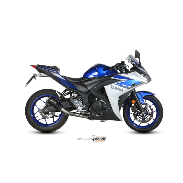 MIVV-Komplettanlage 2x1 - MK3 - Edelstahl Schwarz für YAMAHA - YZF R25 BJ. 2015 > 2024 - X.YA.0008.SM3B