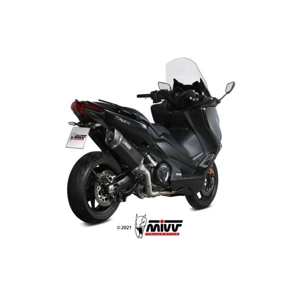 MIVV-Komplettanlage 2x1 - SR-1 - Edelstahl Schwarz für YAMAHA - T-MAX 560 BJ. 2020 > 2021 - Y.061.LR1XB