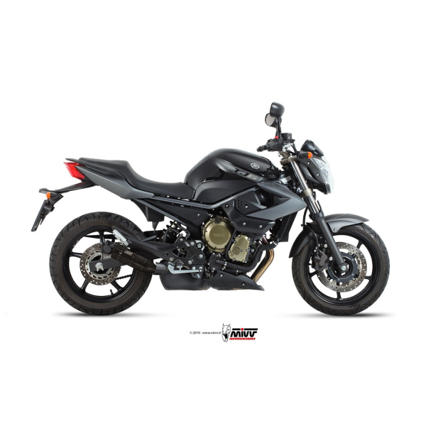 MIVV-SLIP-ON - DOUBLE GUN - Edelstahl Schwarz für YAMAHA - XJ6 / XJ6 DIVERSION BJ. 2009 > 2016 - Y.032.LDGB