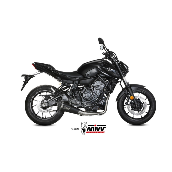 MIVV-Komplettanlage 2x1 - DELTA RACE - Edelstahl Schwarz für YAMAHA - MT-07 / FZ-07 BJ. 2014 > 2020 - Y.044.LDRB