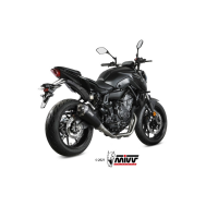 MIVV-Komplettanlage 2x1 - DELTA RACE - Edelstahl Schwarz für YAMAHA - MT-07 / FZ-07 BJ. 2014 > 2024 - Y.045.LDRB