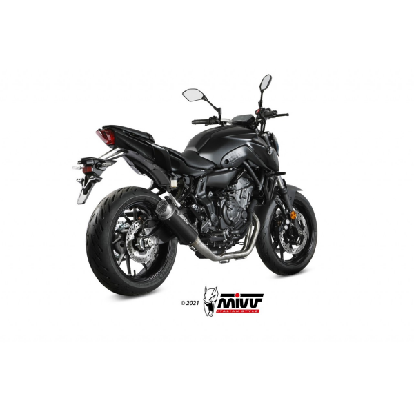 MIVV-Komplettanlage 2x1 - GPpro - Carbon für YAMAHA - MT-07 / FZ-07 BJ. 2021 > 2024 - Y.065.L2P