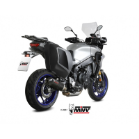 MIVV-Komplettanlage 3x1 - OVAL - Carbon mit Carbon Endkappe für YAMAHA - Tracer 9 / GT BJ. 2021 > 2023 - Y.069.L3C