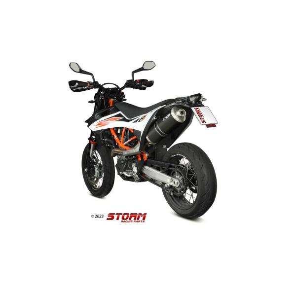 STORM by MIVV - SLIP-ON - OVAL - EDELSTAHL SCHWARZ für KTM - 690 SMC R BJ 2021 > 2023 - KT.023.LX2B-STORM