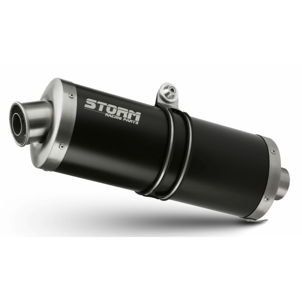 STORM by MIVV- FULL SYSTEM 2x1 OVAL Edelstahl Schwarz für SUZUKI V-STROM 650 Bj. 2017 > 2024