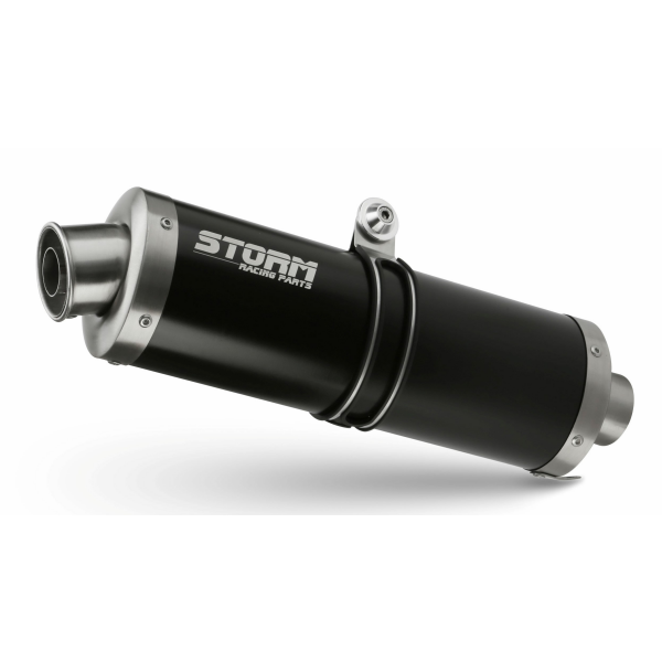 STORM by MIVV- FULL SYSTEM 2x1 OVAL Edelstahl Schwarz für YAMAHA MT-07 / FZ-07 Bj. 2014 > 2024