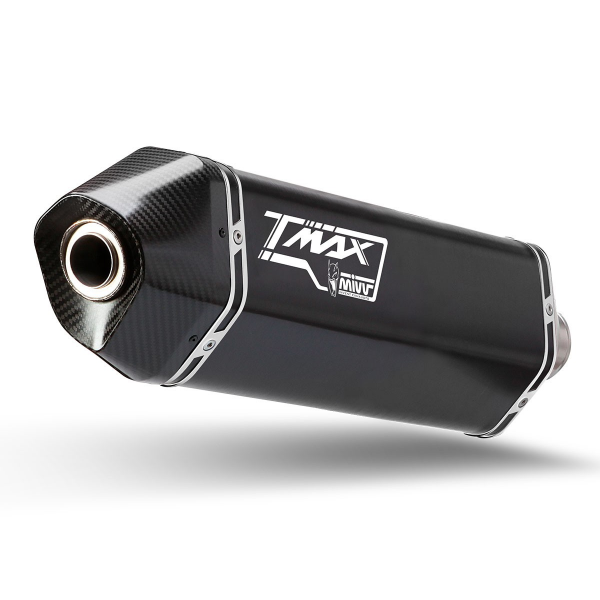 MIVV-Komplettanlage 2x1 - SPEED EDGE - Edelstahl Schwarz für YAMAHA - T-MAX 560 BJ. 2020 > 2021 - Y.061.LRB