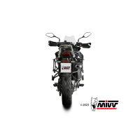 MIVV Auspuff - SLIP-ON - OVAL - Edelstahl-Schwarz mit Carbon Endkappe für BENELLI TRK 702 / X - E.012.LVC