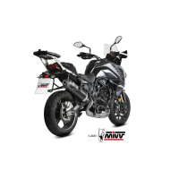 MIVV-SLIP-ON - OVAL - Edelstahl Schwarz mit Carbon Endkappe für BENELLI - TRK 702 / X BJ. 2023 > 2024 - E.012.LVC