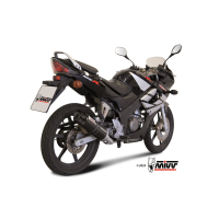 MIVV-Komplettanlage 1x1 - GP - Edelstahl Schwarz mit Carbon Endkappe für HONDA - CBR 125 R BJ. 2004 > 2010 - H.043.LXBC