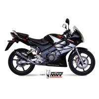 MIVV-Komplettanlage 1x1 - GP - Edelstahl Schwarz mit Carbon Endkappe für HONDA - CBR 125 R BJ. 2004 > 2010 - H.043.LXBC