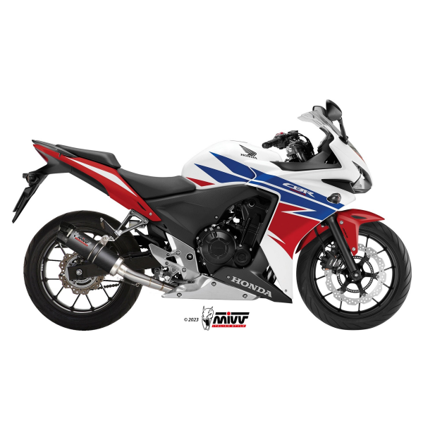 MIVV-SLIP-ON - GP - Carbon mit Carbon Endkappe für HONDA - CBR 500 R BJ. 2013 > 2015 - H.051.L2SC