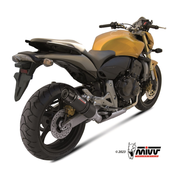 MIVV-SLIP-ON - GP - Carbon mit Carbon Endkappe für HONDA - HORNET 600 BJ. 2007 > 2013 - H.038.L2SC