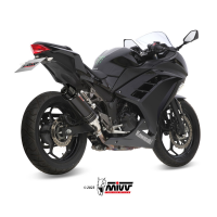 MIVV-SLIP-ON - GP - Edelstahl Schwarz mit Carbon Endkappe für KAWASAKI - NINJA 300 BJ. 2013 > 2016 - K.038.LXBC